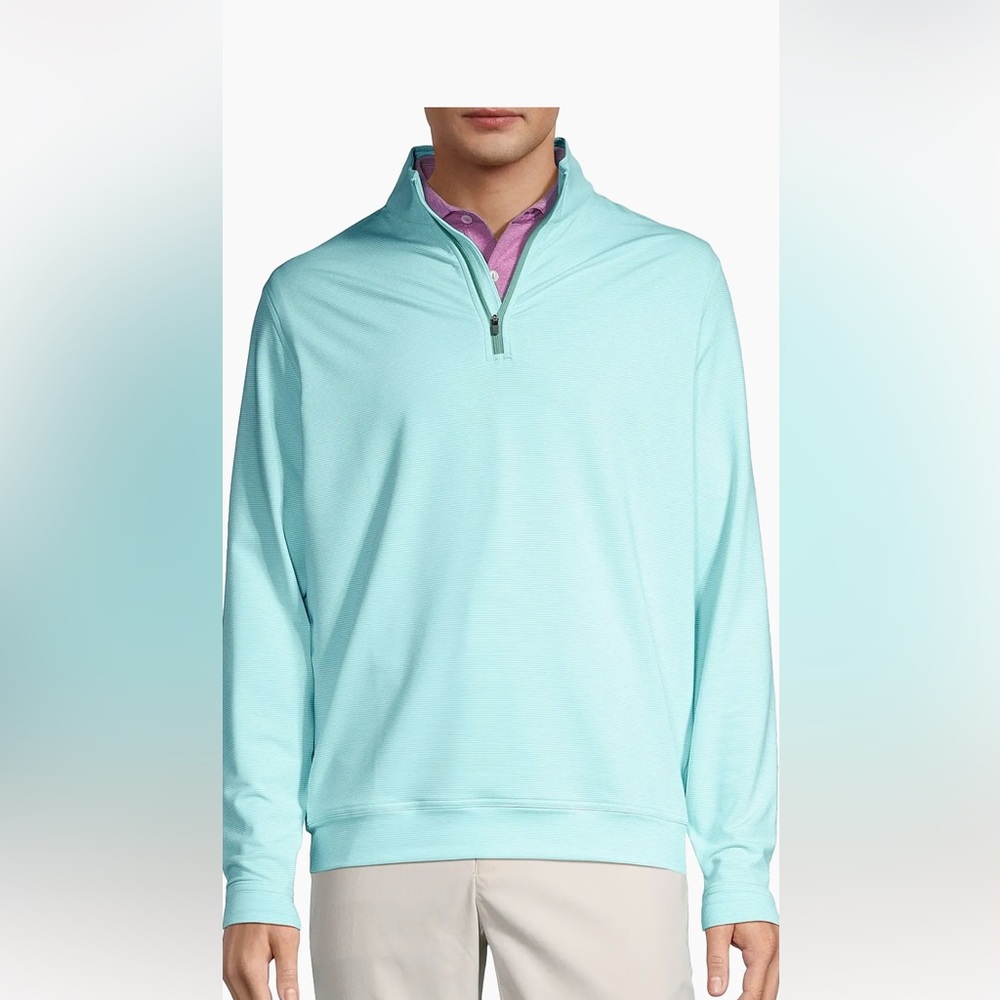 Peter Millar Light Blue Quarter-Zip Pullover